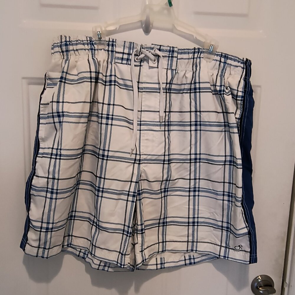 OP Men's XL (40-42) Plaid Swim Shorts
